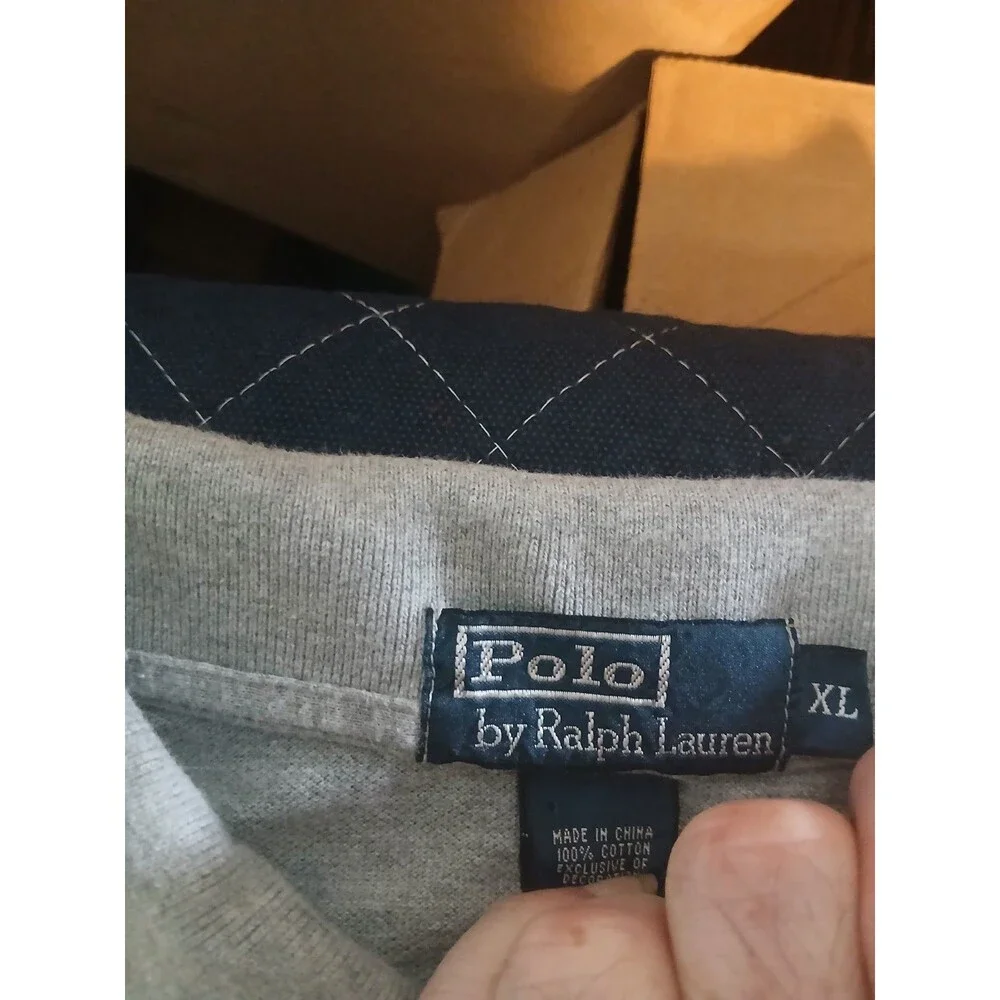 Ralph Lauren Polo Grey Solid With Blue Pony Size XL Dress Shirt